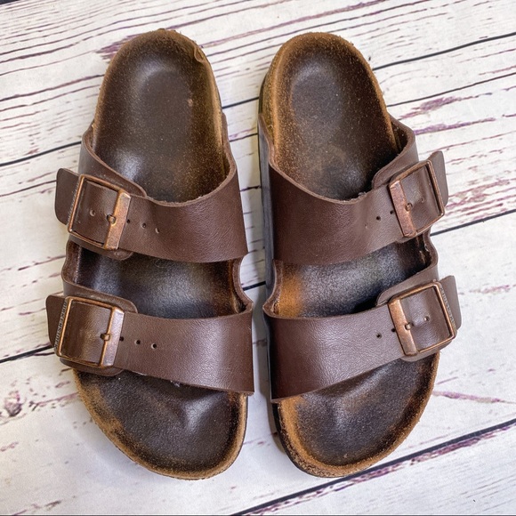 Birkenstock Arizona Sandals Brown Buckle Strap